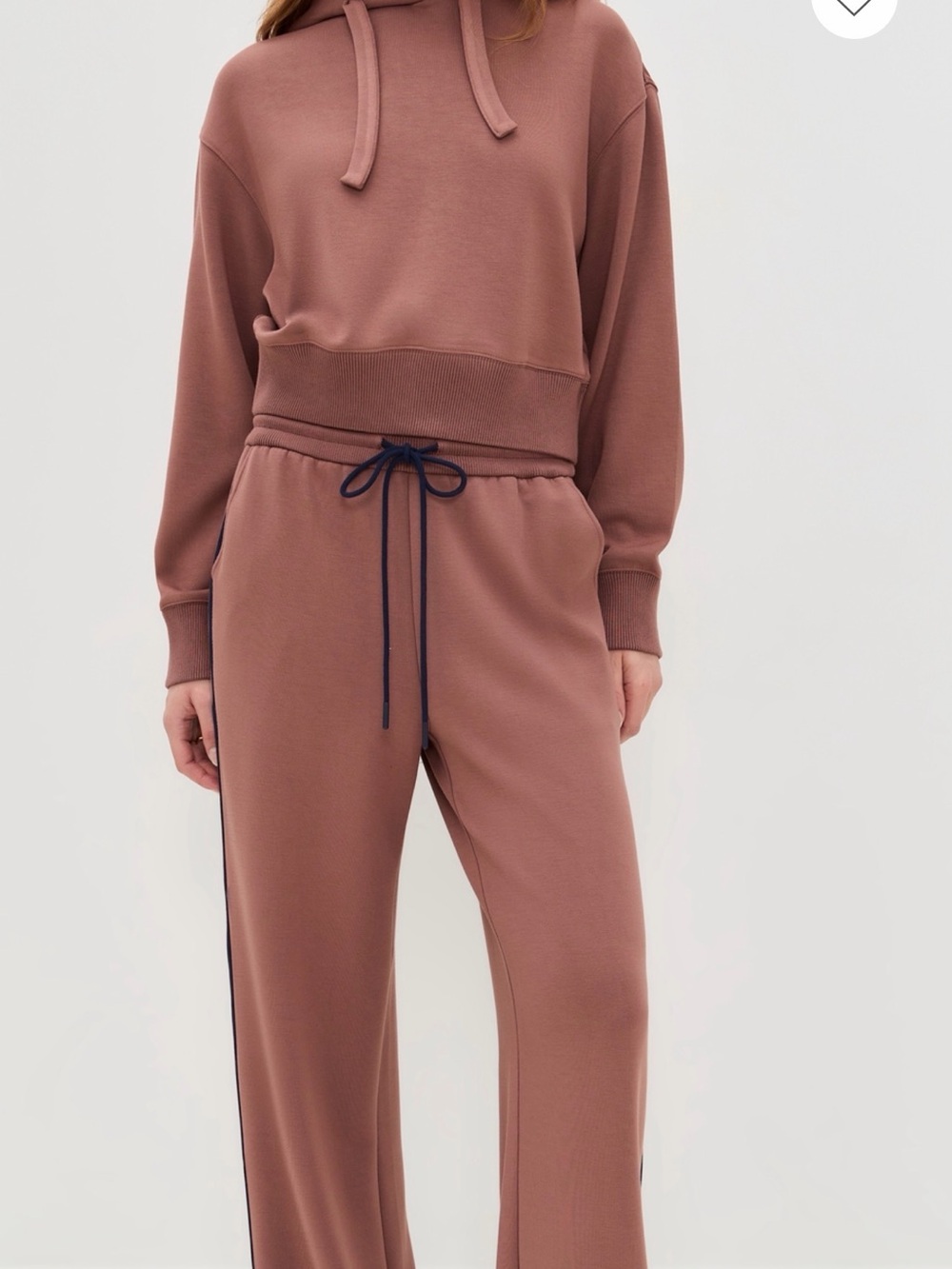 Women's Cozy SET Wide-Leg Jogger Pants + HOODIE- Nutmeg